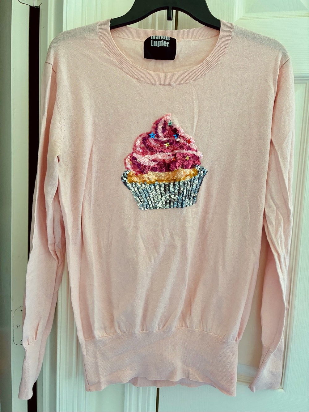Markus Lupfer Sequined Cupcake Pink Sweater